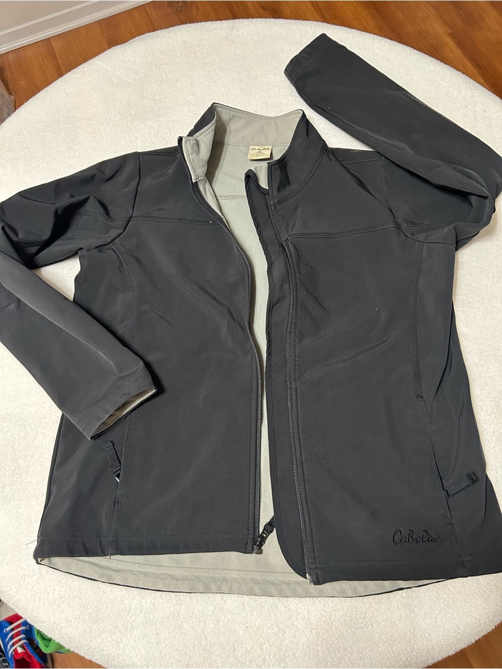 Cabela's Men's Black Softshell Jacket with Gray Lining